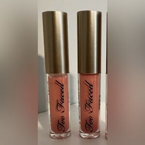 Too Faced Nude La Creme Lip Gloss Naked Dolly Travel New x2